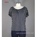 ladie's dot pattern print t-shirt